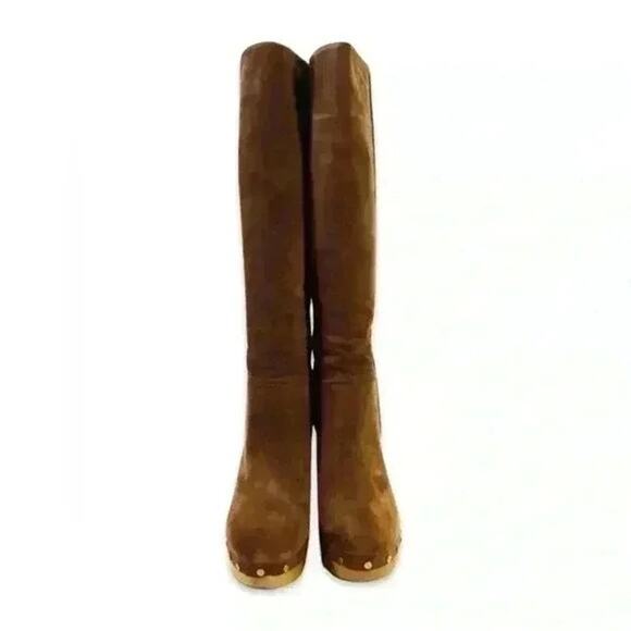 Veronica Beard Glendale Hazelwood Suede Clog Knee High Boots Size 7.5 NEW - Picture 14 of 16